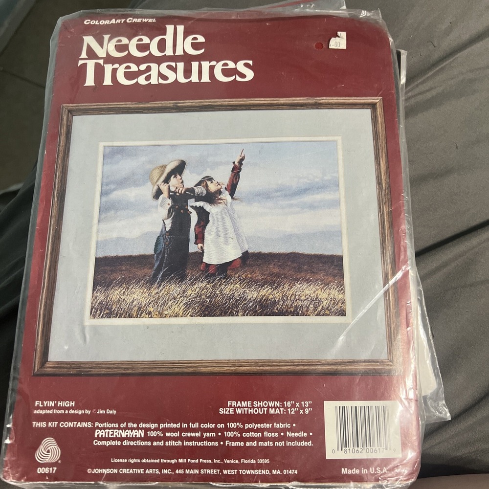 JCAā Needle Treasures JIM DALY ColorArt Crewel Kit FLYIN HIGH 16x13 NEW MADE USA